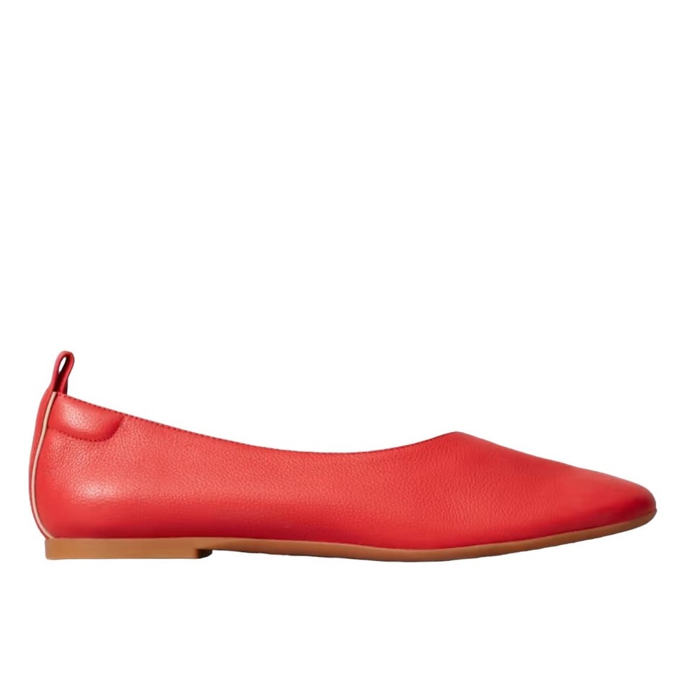 Everlane Womens The Day Glove Red Leather Flats Size 8.5